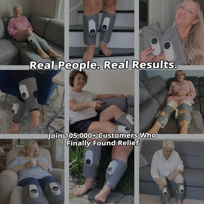 Collage of testimonial photos stating customers got relief. 105.000+ customers