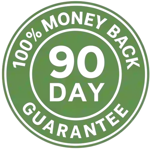 100 percent :90-day money-back guarantee badge